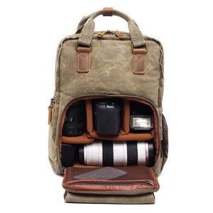 Waterproof Canvas Camera Backpack Case Bag